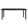 Garden Dining Table Black 190x90 cm - Steel and Glass