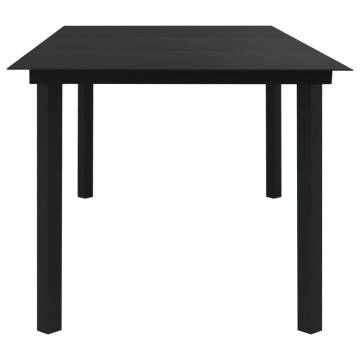 Garden Dining Table Black 190x90 cm - Steel and Glass