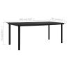 Garden Dining Table Black 190x90 cm - Steel and Glass