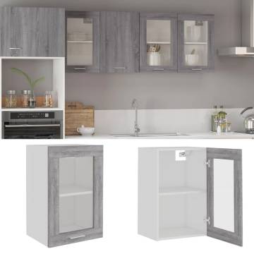 Hanging Glass Cabinet Grey Sonoma - Optimise Kitchen Space