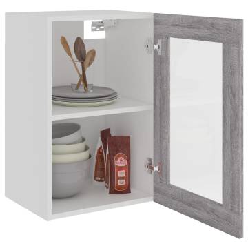 Hanging Glass Cabinet Grey Sonoma - Optimise Kitchen Space