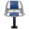 4 Piece Foldable Boat Seat Set - Blue & White - 48x51x41 cm