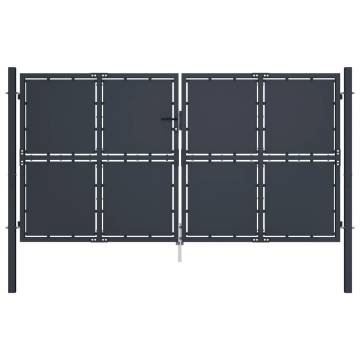 Durable Anthracite Steel Garden Gate 300x200 cm | HipoMarket