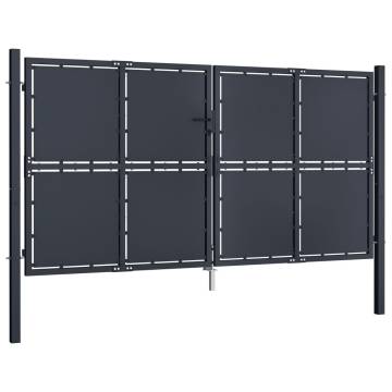 Durable Anthracite Steel Garden Gate 300x200 cm | HipoMarket