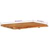 Solid Acacia Wood Bathroom Vanity Top - 80x52x3.8 cm