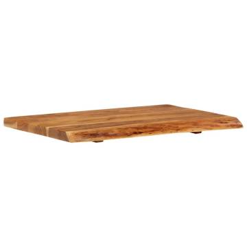 Solid Acacia Wood Bathroom Vanity Top - 80x52x3.8 cm