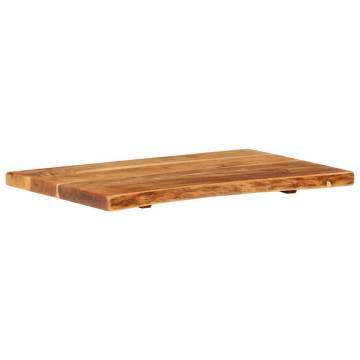 Solid Acacia Wood Bathroom Vanity Top - 80x52x3.8 cm