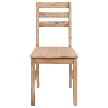 Elegant Solid Acacia Wood Dining Chairs - 6 pcs Set