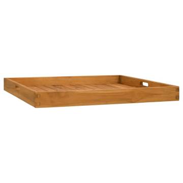 Durable Solid Teak Wood Serving Tray - 70x70 cm | Hipomarket