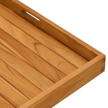 Durable Solid Teak Wood Serving Tray - 70x70 cm | Hipomarket