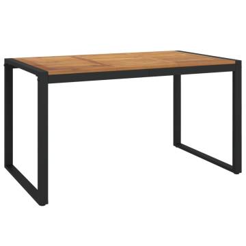 Garden Table with U-shaped Legs - Solid Acacia Wood 140x80 cm