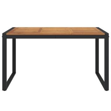 Garden Table with U-shaped Legs - Solid Acacia Wood 140x80 cm