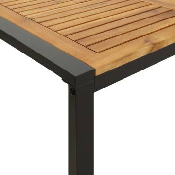 Garden Table with U-shaped Legs - Solid Acacia Wood 140x80 cm