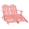  2-Seater Garden Adirondack Chair&Ottoman Fir Wood Pink Colour pink Quantity in Package 1 