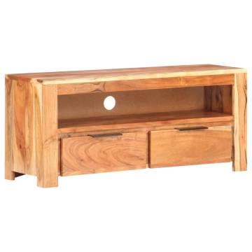 Elegant Solid Acacia Wood TV Cabinet - 90x30x40 cm