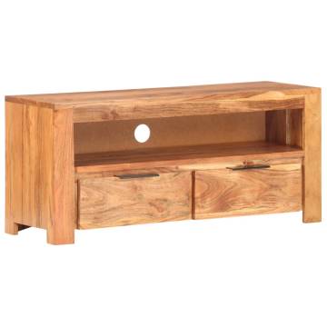 Elegant Solid Acacia Wood TV Cabinet - 90x30x40 cm