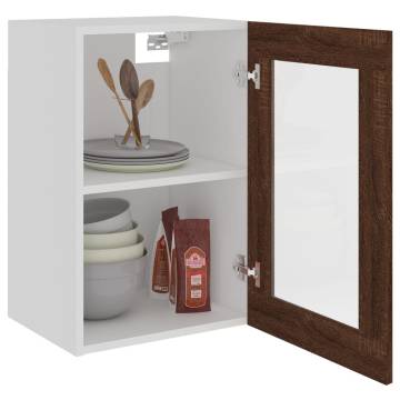 Hanging Glass Cabinet Brown Oak | Stylish Kitchen Storage