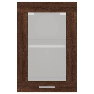 Hanging Glass Cabinet Brown Oak | Stylish Kitchen Storage