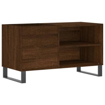 Brown Oak Record Cabinet - Elegant Storage for Vinyl Records