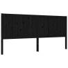 Black Bed Frame with Headboard | Solid Wood | 200x200 cm