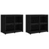 Outdoor Kitchen Cabinets 4 pcs Black Solid Wood Pine | Hipomarket