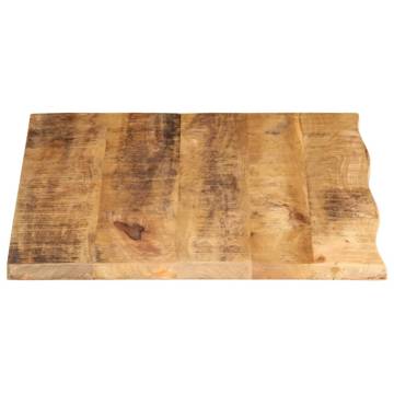 Live Edge Solid Mango Wood Table Top - 80x60 cm