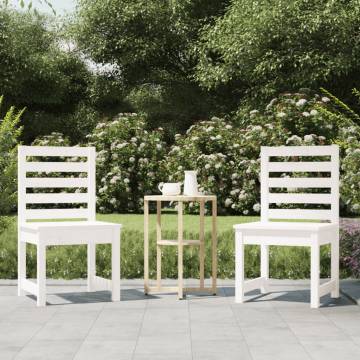 Garden Chairs 2 Pcs White Solid Pine - Stylish Outdoor Seating