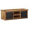 Stylish Mango Wood TV Cabinet with Doors - 105x35x36 cm