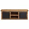 Stylish Mango Wood TV Cabinet with Doors - 105x35x36 cm