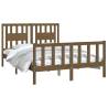 Honey Brown Bed Frame with Headboard - Solid Pine 120x200 cm