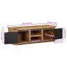 Stylish Mango Wood TV Cabinet with Doors - 105x35x36 cm