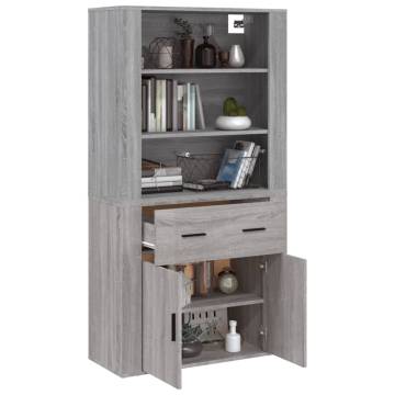 Stylish Highboard Grey Sonoma Engineered Wood | HipoMarket