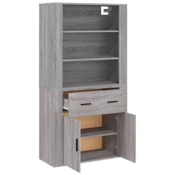 Stylish Highboard Grey Sonoma Engineered Wood | HipoMarket