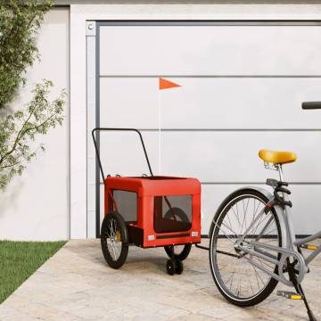 Comfortable Pet Bike Trailer - Orange & Black Oxford Fabric