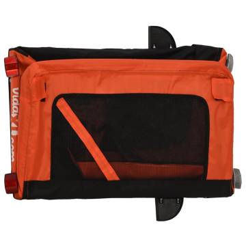 Comfortable Pet Bike Trailer - Orange & Black Oxford Fabric