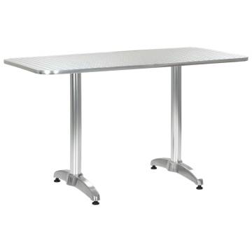 Stylish Silver Garden Table - 120x60 cm Aluminium | HipoMarket