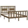 Honey Brown Bed Frame with Headboard - Solid Pine 120x200 cm