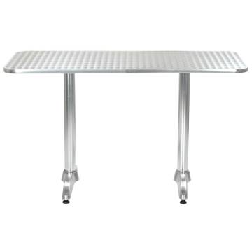 Stylish Silver Garden Table - 120x60 cm Aluminium | HipoMarket