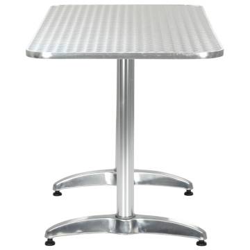 Stylish Silver Garden Table - 120x60 cm Aluminium | HipoMarket