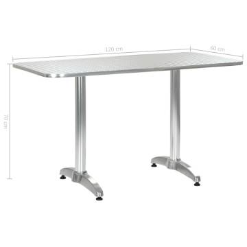 Stylish Silver Garden Table - 120x60 cm Aluminium | HipoMarket