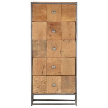 Unique Drawer Cabinet 45x30x100 cm - Solid Reclaimed Wood