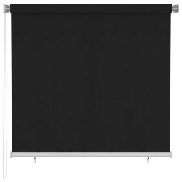 Outdoor Roller Blind 160x140 cm Black - Privacy & UV Protection