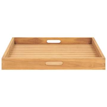 Solid Teak Wood Serving Tray 60x60 cm - Durable & Stylish