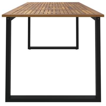 Garden Table with U-shaped Legs | Solid Acacia Wood 200x90 cm