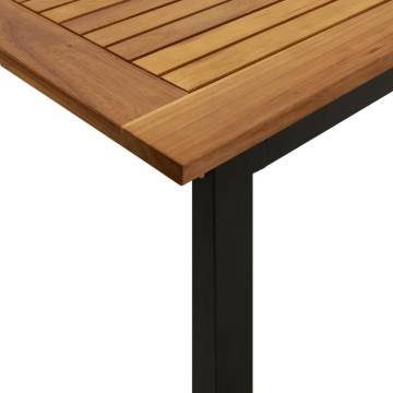 Garden Table with U-shaped Legs | Solid Acacia Wood 200x90 cm