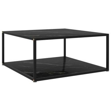 Stylish Black Coffee Table 80x80 cm - Tempered Glass Design