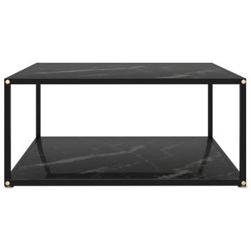 Stylish Black Coffee Table 80x80 cm - Tempered Glass Design