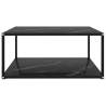 Stylish Black Coffee Table 80x80 cm - Tempered Glass Design