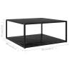 Stylish Black Coffee Table 80x80 cm - Tempered Glass Design