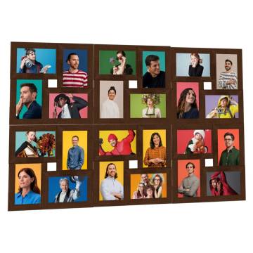 Collage Photo Frame for 24x(13x18 cm) Picture - Dark Brown MDF